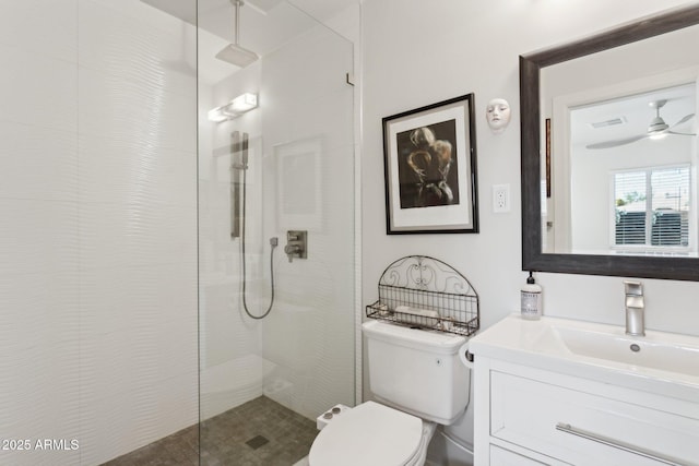 2129 W Indianola Ave, Phoenix, AZ 85015 - bathroom with walk in shower, toilet, and vanity