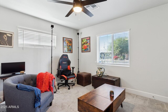 2129 W Indianola Ave, Phoenix, AZ 85015 - carpeted office space featuring a ceiling fan and baseboards