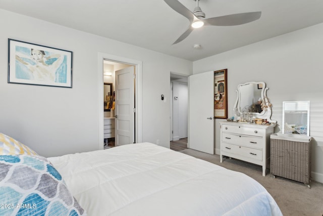 2129 W Indianola Ave, Phoenix, AZ 85015 - bedroom with carpet, ceiling fan, and ensuite bathroom