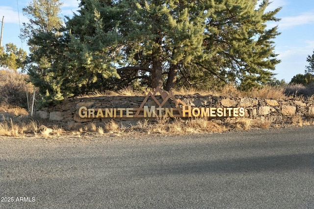 view of community sign