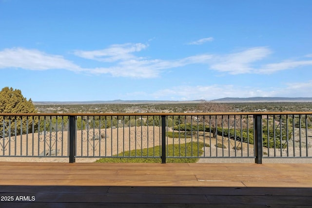 deck with a mountain view