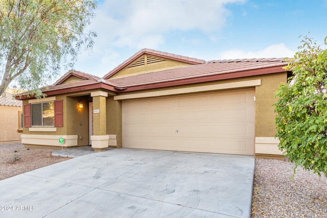 view of front of house with a garage