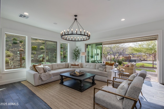 3281 Maverick Dr, Wickenburg, AZ 85390 - sunroom with visible vents and a chandelier