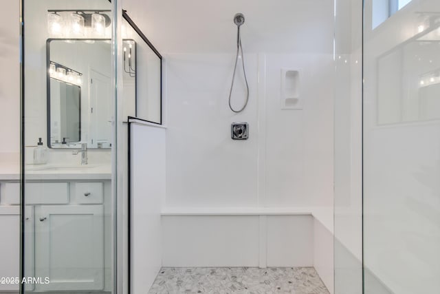 3281 Maverick Dr, Wickenburg, AZ 85390 - full bathroom featuring a walk in shower and vanity