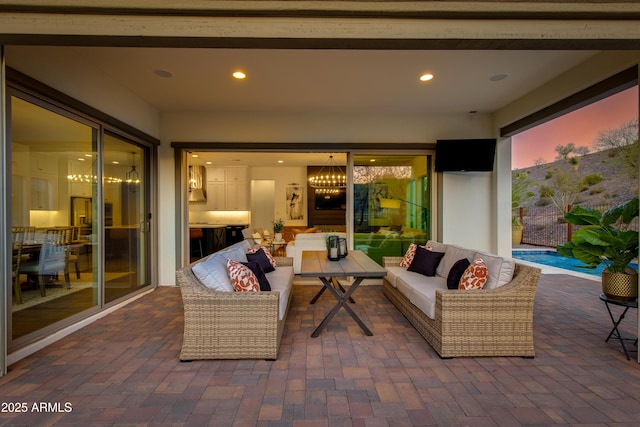 3281 Maverick Dr, Wickenburg, AZ 85390 - view of patio / terrace with an outdoor living space