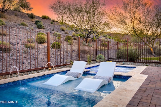 3281 Maverick Dr, Wickenburg, AZ 85390 - view of swimming pool with fence, a fenced in pool, and a patio area