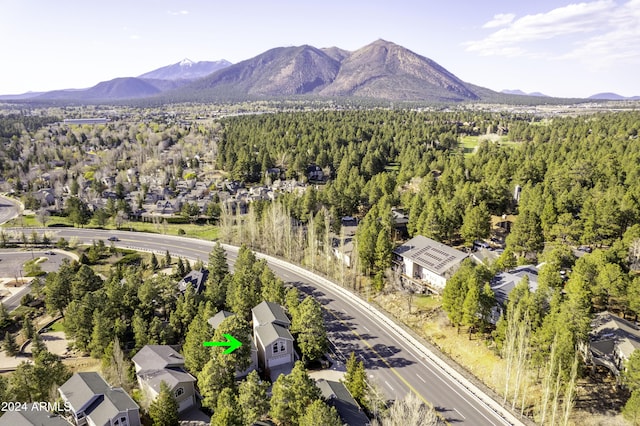 4371 E Savannah Cir, Flagstaff, AZ 86004 - bird's eye view featuring a mountain view, a residential view, and a forest view