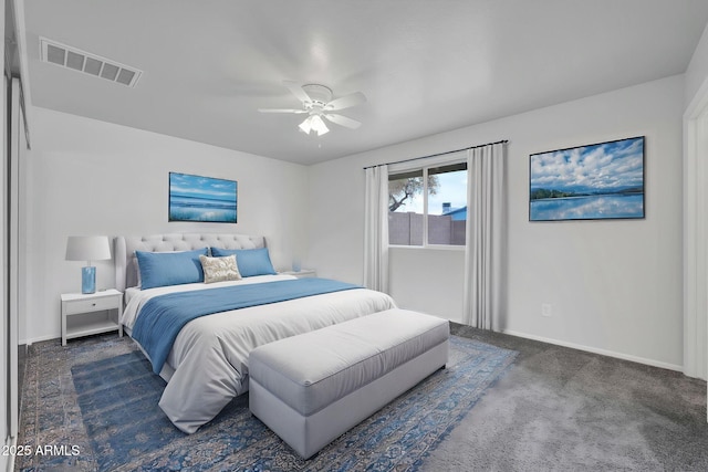 6527 W Sunnyside Dr, Glendale, AZ 85304 - carpeted bedroom with visible vents, baseboards, and ceiling fan