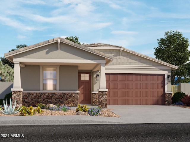 view of front of house with a garage