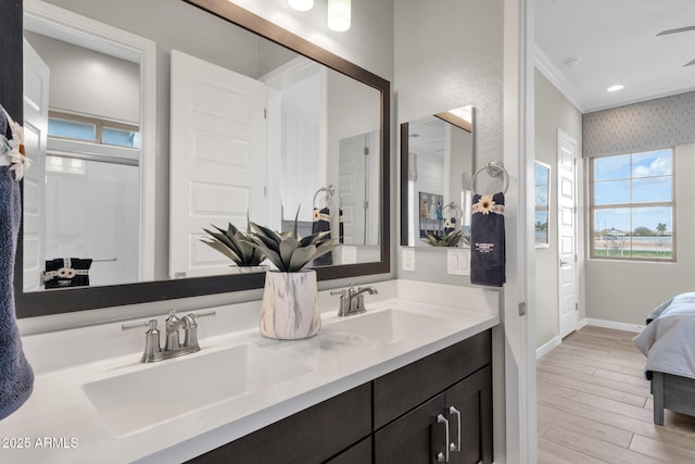 1145 E Gleneagle Dr, Chandler, AZ 85249 - full bathroom featuring double vanity, healthy amount of natural light, baseboards, and ensuite bath