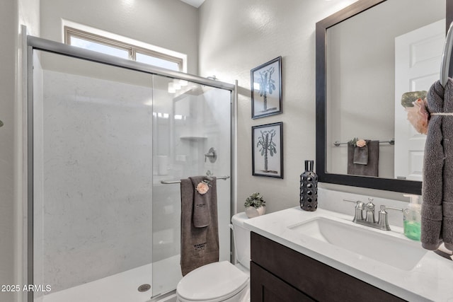1145 E Gleneagle Dr, Chandler, AZ 85249 - bathroom featuring vanity, toilet, and a shower stall