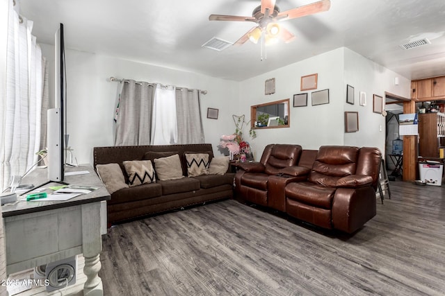 9353 W Monroe St, Tolleson, AZ 85353 - living room featuring wood finished floors and a ceiling fan