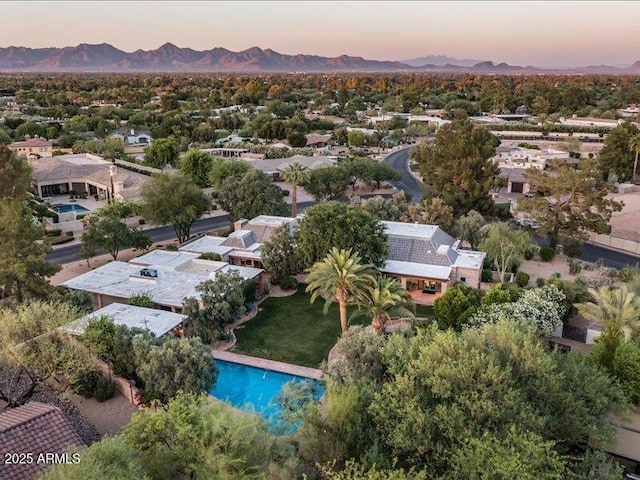 8022 N Ironwood Dr, Paradise Valley, AZ 85253 - aerial view at dusk of a mountain view