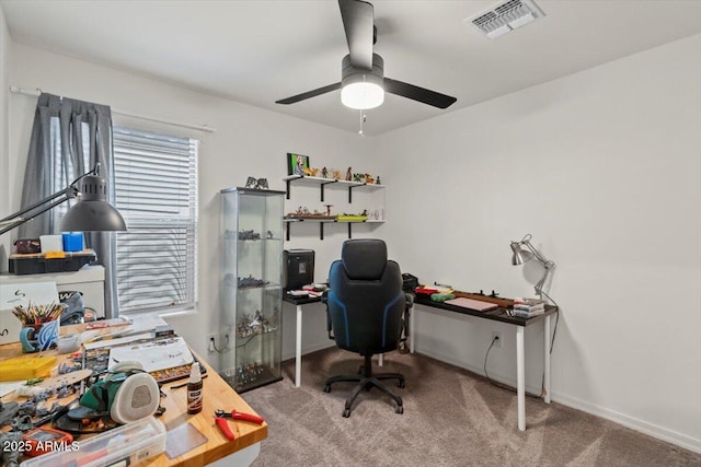 17461 W Molly Ln, Surprise, AZ 85387 - carpeted office featuring ceiling fan and baseboards
