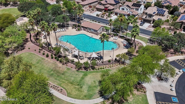 17461 W Molly Ln, Surprise, AZ 85387 - aerial perspective of suburban area with a pool