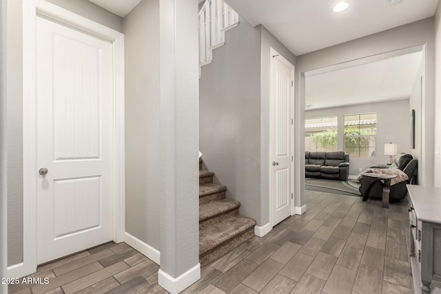 913 W Yosemite Dr, Chandler, AZ 85248 - stairway with wood finish floors, baseboards, and recessed lighting