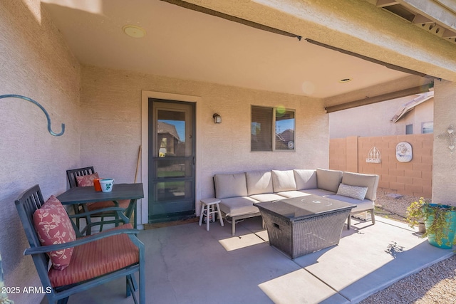 view of patio with an outdoor hangout area