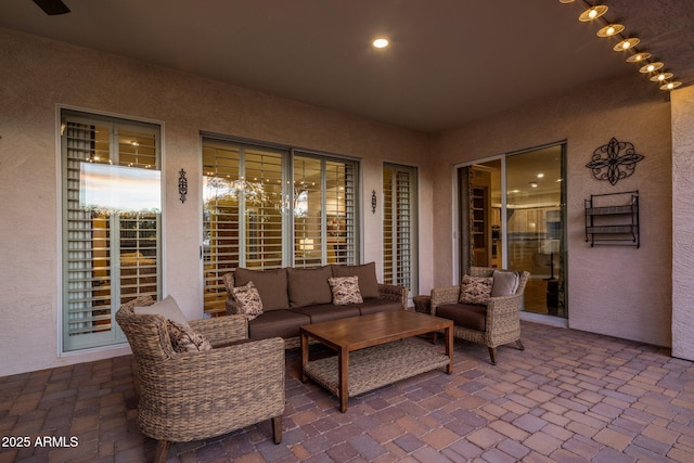 view of patio / terrace with an outdoor living space