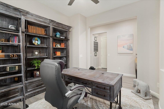 29344 N 132nd Ln, Peoria, AZ 85383 - office space with a ceiling fan, light wood-type flooring, and baseboards