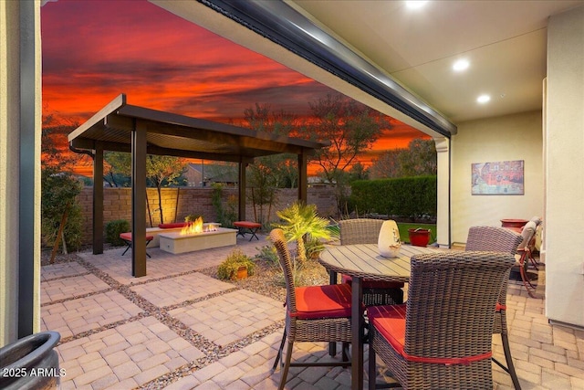 29344 N 132nd Ln, Peoria, AZ 85383 - view of patio / terrace featuring an outdoor fire pit and a fenced backyard
