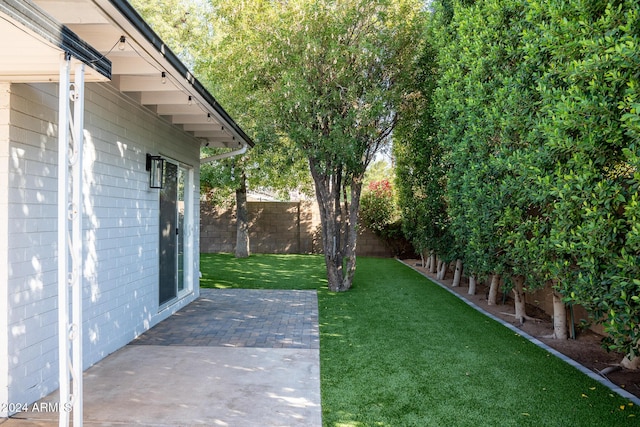 view of yard with a patio area