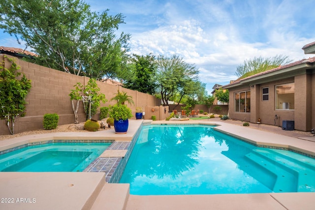 view of pool featuring a fenced in pool and a fenced backyard