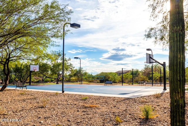 view of basketball court with community basketball court