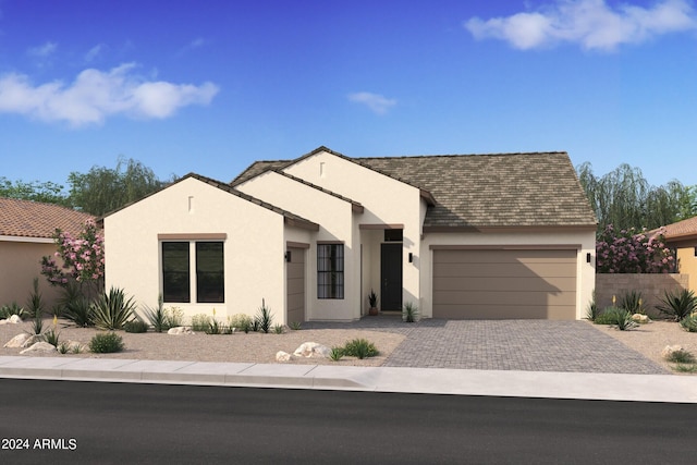 view of front facade featuring a garage