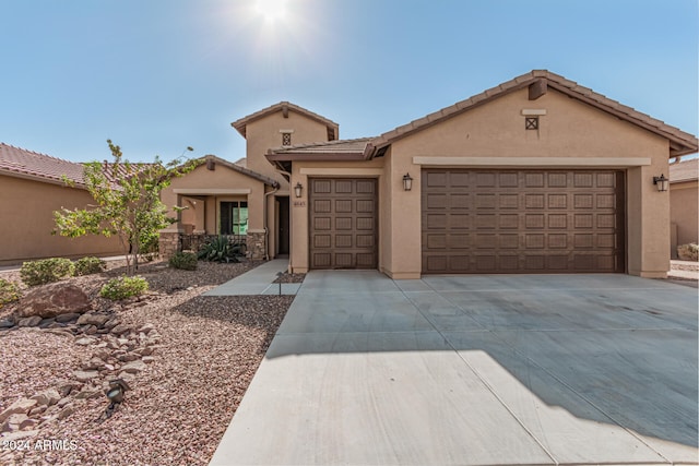 view of front of house with a garage