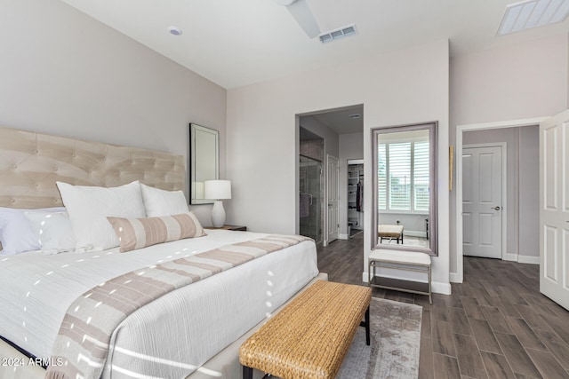 bedroom featuring dark wood-type flooring