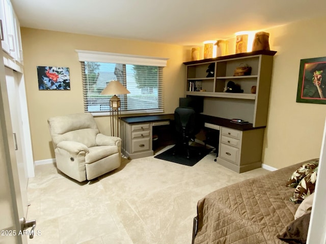 view of carpeted home office