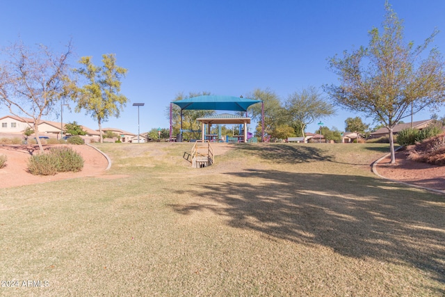 view of yard featuring a gazebo