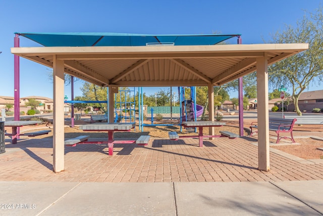 view of community featuring a gazebo