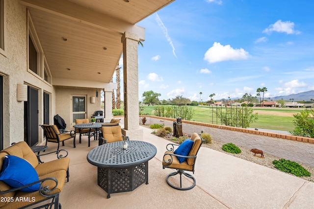 view of patio with outdoor dining space