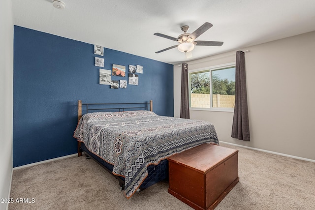 3741 W Poinsettia Dr, Phoenix, AZ 85029 - bedroom featuring carpet floors, baseboards, and a ceiling fan