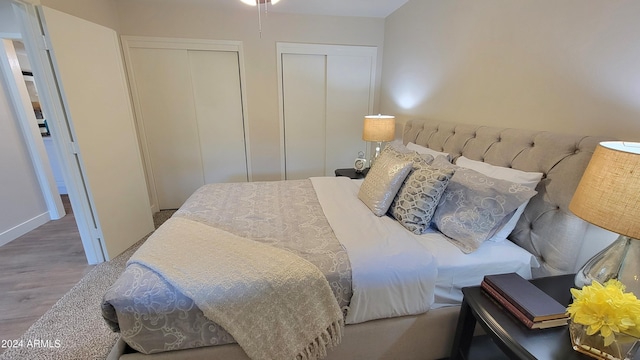 bedroom featuring wood-type flooring