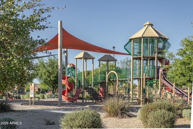 view of community jungle gym