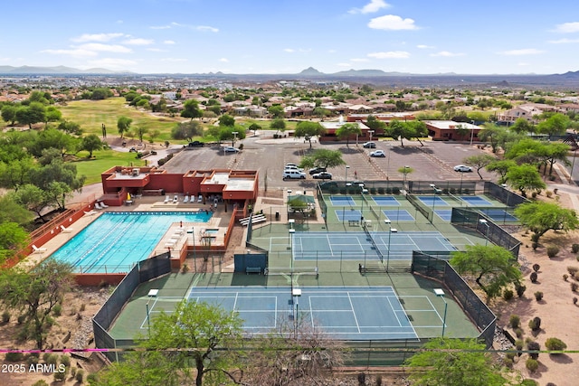 6145 E Snowdon St, Mesa, AZ 85215 - aerial view of a pool area and a mountainous background