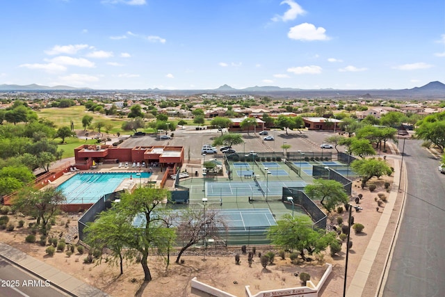 6145 E Snowdon St, Mesa, AZ 85215 - bird's eye view of a mountain backdrop and a pool area