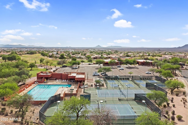 6145 E Snowdon St, Mesa, AZ 85215 - bird's eye view of a mountain backdrop and a pool