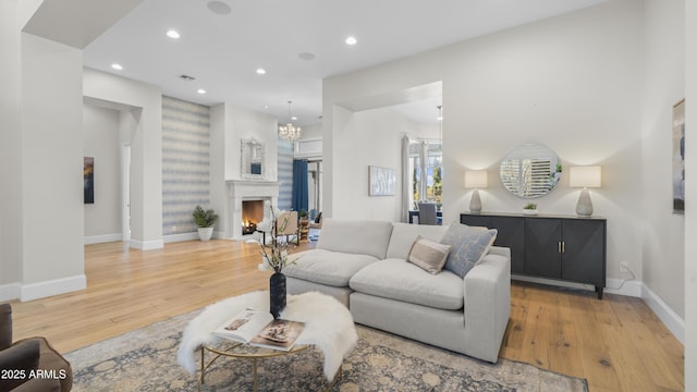 living room featuring hardwood / wood-style flooring