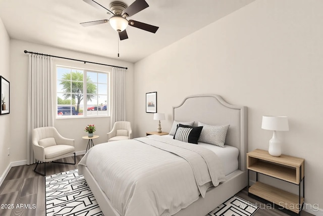 3114 W Villa Maria Dr, Phoenix, AZ 85053 - bedroom with wood finished floors and a ceiling fan