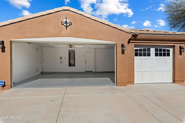 garage with gas water heater