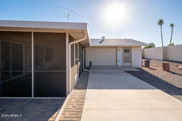 entrance to property with a garage