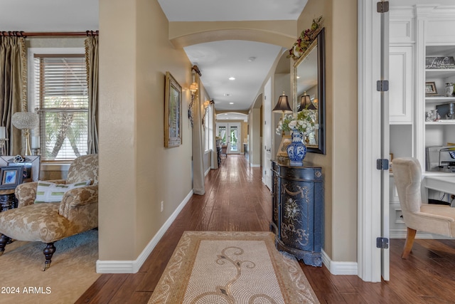 hallway featuring hardwood / wood-style flooring