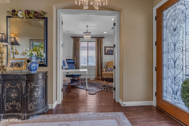 entrance foyer featuring hardwood / wood-style floors