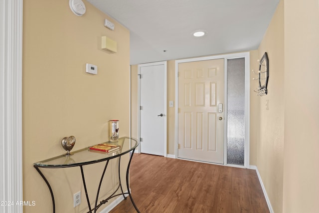 entrance foyer with wood-type flooring