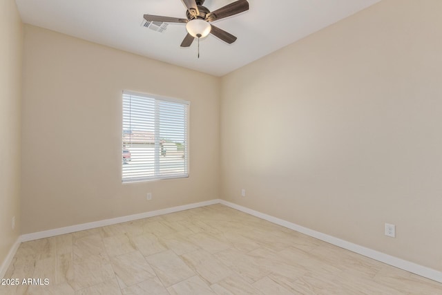 14646 S Brook Hollow Rd, Arizona City, AZ 85123 - empty room with baseboards, a ceiling fan, and visible vents