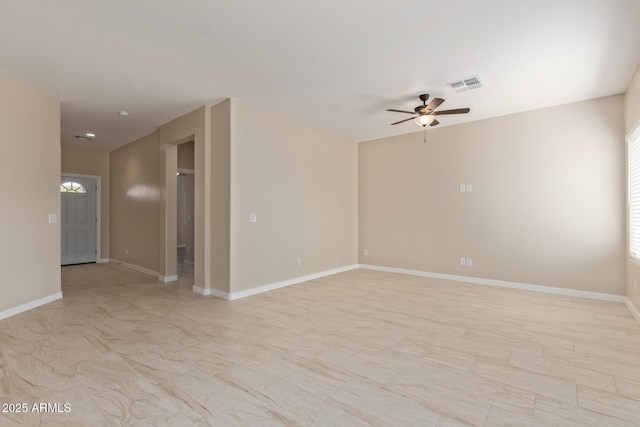 14646 S Brook Hollow Rd, Arizona City, AZ 85123 - unfurnished room featuring baseboards, ceiling fan, and visible vents