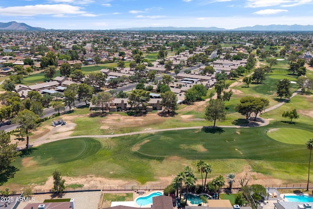 18206 N 45th Ave, Glendale, AZ 85308 - aerial view of residential area with a mountainous background, a golf course, and a pool